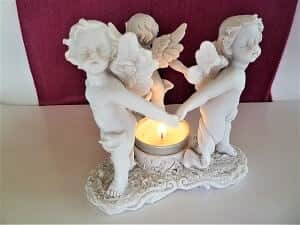 Teelichthalter, Duftlampe mit drei Engel, inkl. Teelicht