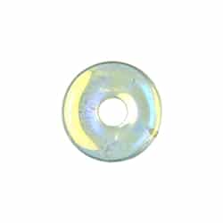 Bergkristall Donut Edelstein, Platin bedampft, Regenbogenfarben, Angel Aura, 30 mm