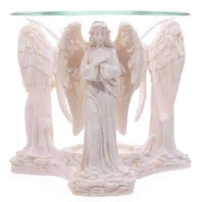Duftlampe mit betenden Engelfiguren weiß, ca. 10 cm hoch