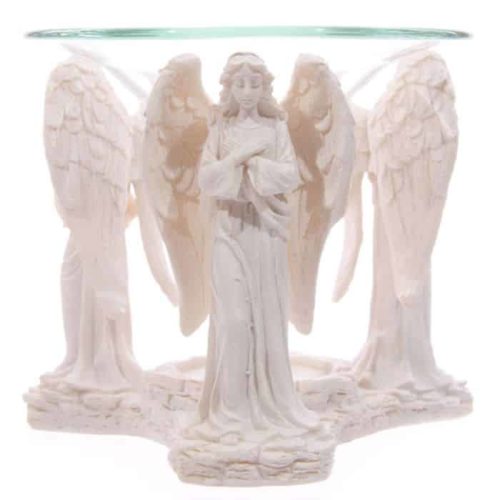 Duftlampe mit betenden Engelfiguren weiß, ca. 10 cm hoch