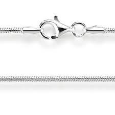 Halskette Silber 925 Schlangenkette, 1,4 mm, 40/45 cm lang, Damenschmuck