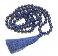 Gebetskette Mala aus Lapislazuli 108 Perlen blau, buddhistisch Perlenkette