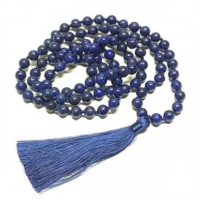 Gebetskette Mala aus Lapislazuli 108 Perlen blau, buddhistisch Perlenkette