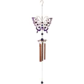 Windspiel Schmetterling Orchid, heller Klang, 101 cm lang