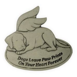 Hunde Gedenkstein flach 25x25 cm mit Aufschrift Hundeengel, Tierengel