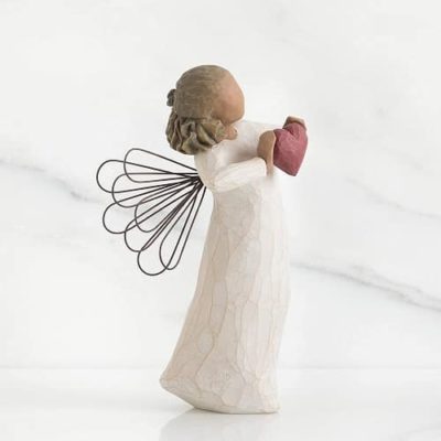 Willow Tree Engel Figur with love mit rotem Herz in Geschenkbox mit Kärtchen