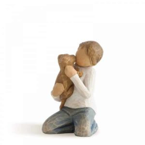 Junge mit Welpe Willow Tree 7,5 cm von Susan Lordi kindness boy