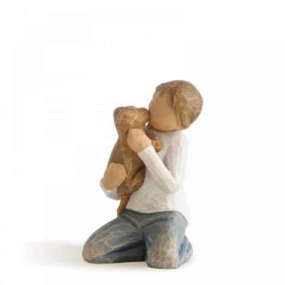 Junge mit Welpe Willow Tree 7,5 cm von Susan Lordi kindness boy