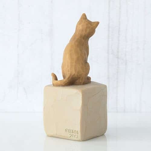 Willow Tree Figur Katze hell auf Stein 7,5 cm Love my cat in Box mit Kärtchen