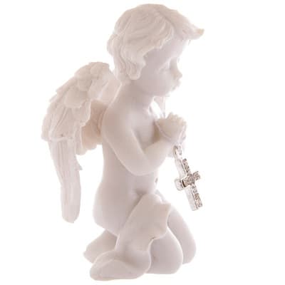 Engel betend kniet mit Kreuz 7,5 cm hoch
