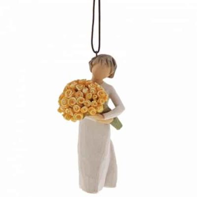 Willow Tree Figur Glückwünsche mit sonnigen Rosen, Ornament zum Aufhängen