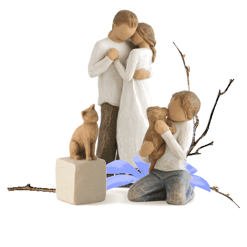 Familien-3er-Set mit Katze und Hund von Susan Lordi Pomise, kindness in Geschenkbox mit Kärtchen und Spruch