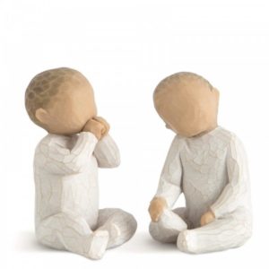 Willow Tree Figuren Two together von Susan Lordi Skulptur 7,5 cm Zwei Kleinkinder sitzen nebeneinander