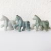 Pferd Jade (Jadeit) 47x42mm grünlich Tierfigur Tiergravur
