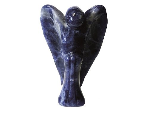 Engel aus Edelstein Sodalith 3,5 cm, Handschmeichler stehend