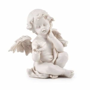 Engel Figur Grabengel Azea, 16 cm, mit Vogel, Statue, Skulptur