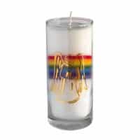 Kerze Crystal Rainbow Engel im Glas Stearin 14cm