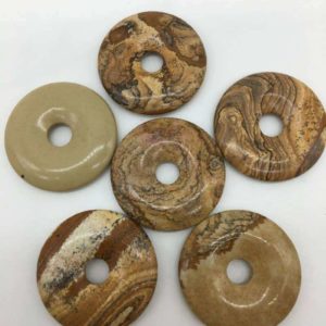 Donut Landschafts-Jaspis, 40mm, Mineral-Edelstein