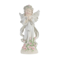 Engelfigur Mädchen Gartenstatue Gebet LED-Lampe Dekoration