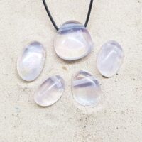 Edelstein-Anhänger Trommelstein Bergkristall Angel Aura, 25 mm